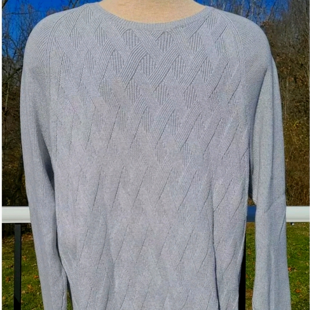 Tommy Bahama Light Gray Cable Knit Sweater
